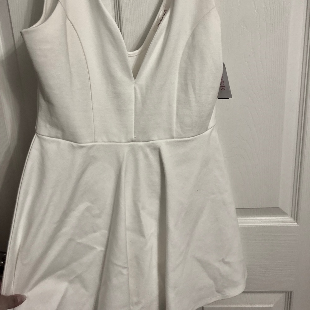 White dress with short underneath
